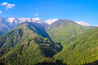 Himalaya dağlarının görkemli manzarası. Bulutların üzerinde yükselen kar tepeleri doğanın saf güzelliğini ve huzurunu gözler önüne seriyor. Uçsuz bucaksızlığı, sessizliği ve ruhani esans dağlarını yansıtan nefes kesici bir manzara.. 