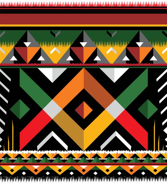 Farbenfrohe Stammesmuster Stoffmuster Inspiriert Von Stammeskunstwerken — Stockvektor