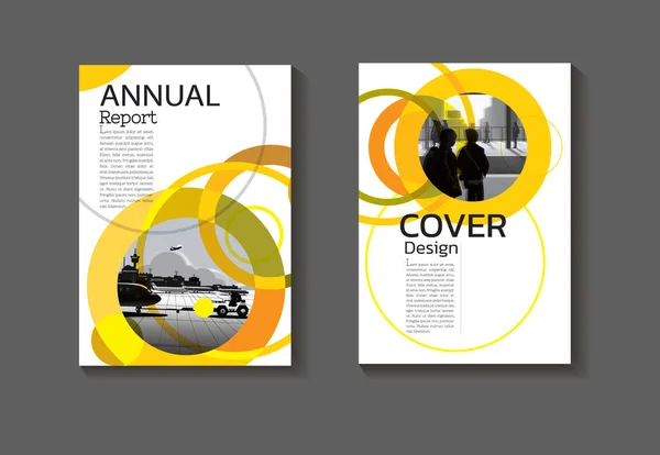 黄色いカバーデザインテンプレート 年次報告書 アブストラクトバックグラウンドブックカバーパンフレット雑誌とチラシのレイアウトベクトル ロイヤリティフリーストックベクター
