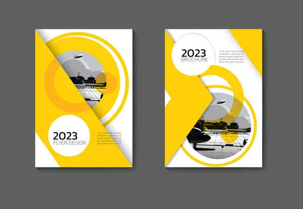 Okładka Żółty Design Abstrakcyjny Tło Książka Okładka Broszura Szablon Roczny — Wektor stockowy