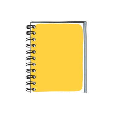 yellow notebook handrawn doodle art vector illustration