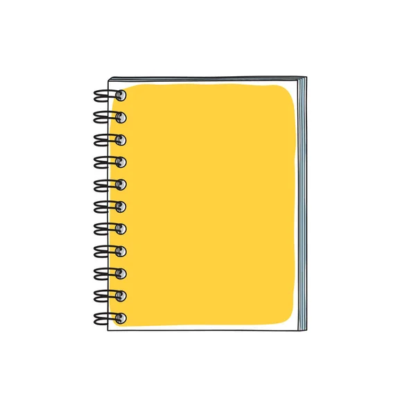 Yellow Notebook Handrawn Doodle Art Vector Illustration Stockillustration