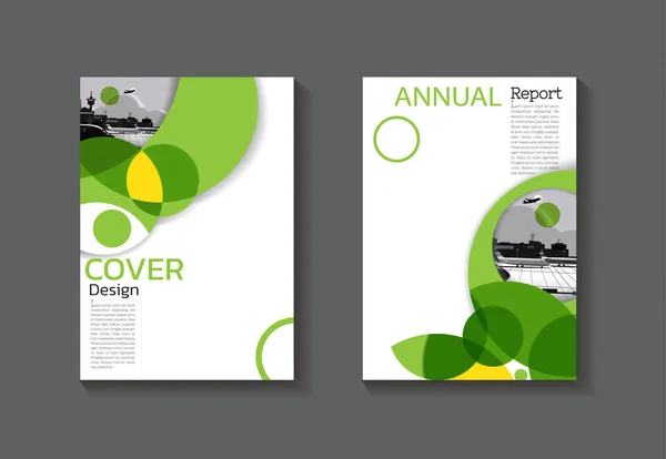 Green Cover Design Template Annual Report Abstract Background Book Cover Vettoriali Stock Royalty Free