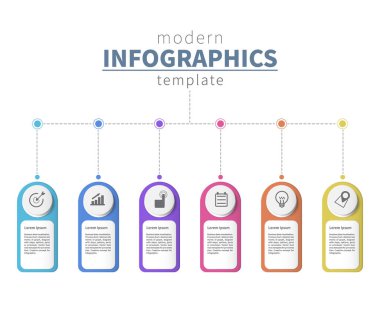 modern infographic templateTimeline infographics design vector and  layout, diagram, annual report, web design. Business concept 6 options, steps or processes.