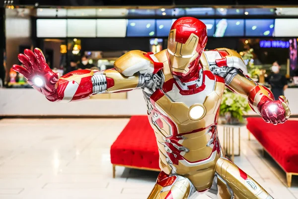 stock image Bangkok, Thailand - Sep 19, 2022: Iron Man model show in Avengers Endgame exhibition booth at emquartier, Iron Man is a fictional superhero in American comic books published by Marvel Comics.