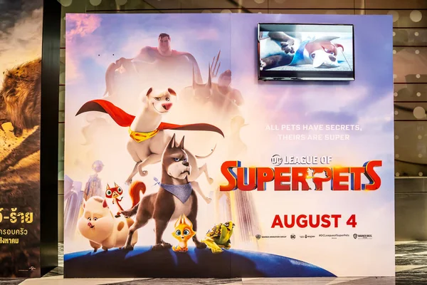 Bangkok Tajlandia Lipca 2022 Piękny Stojak Filmu League Super Pets — Zdjęcie stockowe
