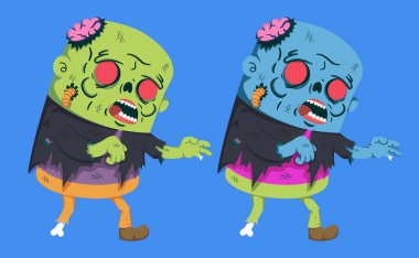 Erkek Korkunç Zombi Yürüyen Kemik Bacağı ve Yırtık Kot