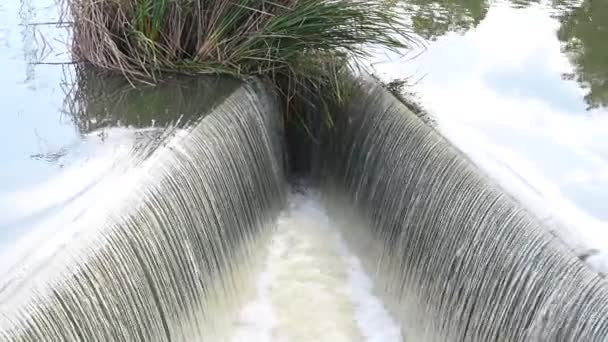 Dam Overloop Landelijke Gebieden Tijdens Het Regenseizoen Een Storm Die — Stockvideo