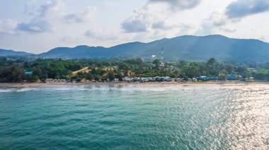 View of island from drone angle,Chanthaburi province of thailand,High angle of sea