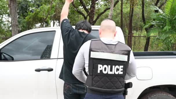Police Thief Concept Cop Catch Criminals Break Law — Video Stock