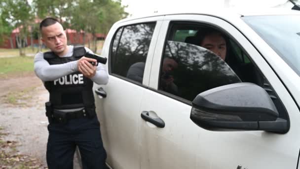 Police Thief Concept Cop Catch Criminals Break Law — 비디오