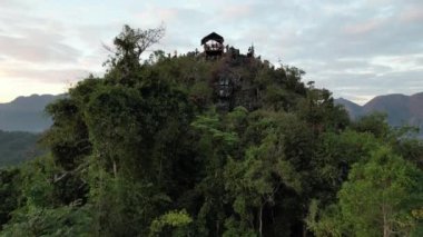 View from drone of Nam Xay Viewpoint at Laos
