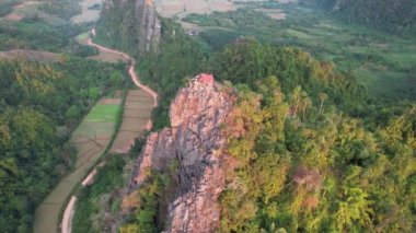 View from drone of Nam Xay Viewpoint at Laos