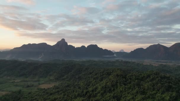 View Drone Nam Xay Viewpoint Laos — Stockvideo