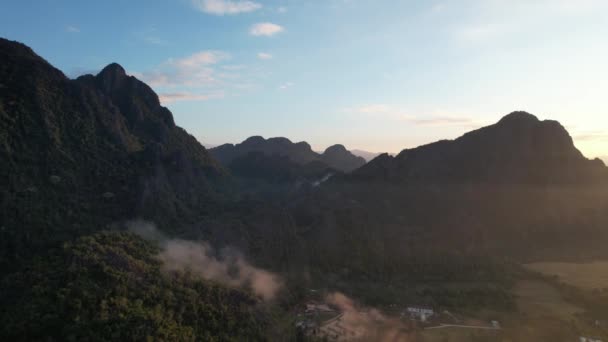 View Drone Nam Xay Viewpoint Laos — Vídeos de Stock