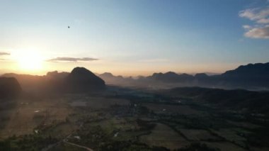 View from drone of Nam Xay Viewpoint at Laos
