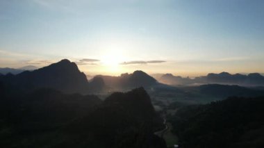 View from drone of Nam Xay Viewpoint at Laos
