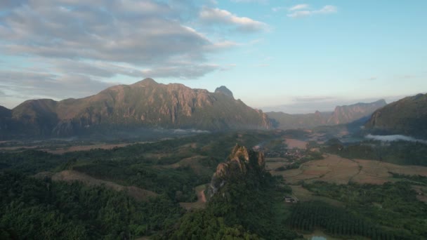 View Drone Nam Xay Viewpoint Laos — Stockvideo