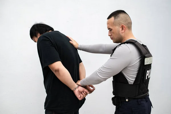 Police Thief Concept Cop Catch Criminals Break Law — Foto de Stock