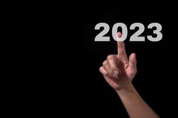 Tela Toque Dedo Para Ano 2023 — Fotografia de Stock