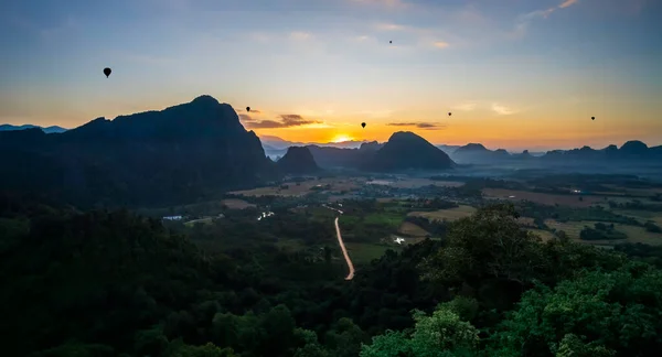 Pohled Nam Xay Viewpoint Lao Ráno — Stock fotografie