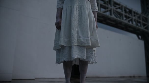 Porträt Einer Asiatischen Frau Make Ghost Gruselige Horrorszene Hintergrund Das — Stockvideo