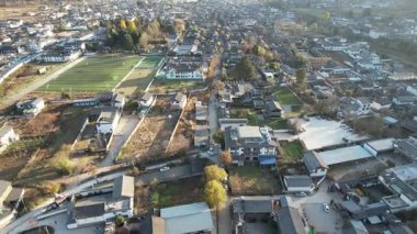 Baisha Ancient Town 'da hava görüntüsü. Çin 