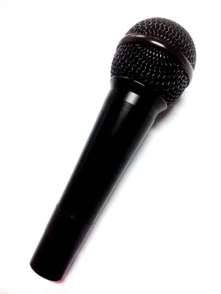 Microfone Preto Para Cantar — Fotografia de Stock