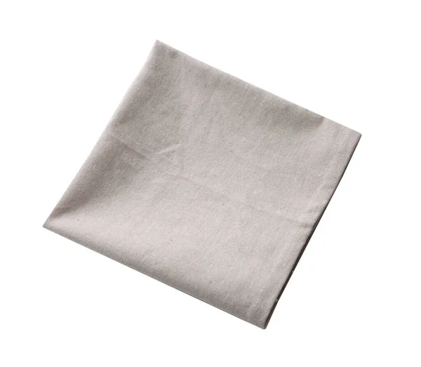 白に隔離されたキッチンタオル 折り畳まれた布 フードサービスデザイン要素 正方形のナプキントップビュー — ストック写真