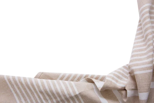 Rama Ręczników Kuchennych Dekoracja Żywności Złożone Pogniecione Ubrania Brązowa Beżowa — Zdjęcie stockowe