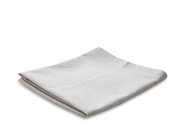 白に隔離されたキッチンタオル 折り畳まれた布 フードサービスデザイン要素 正方形のナプキントップビュー — ストック写真