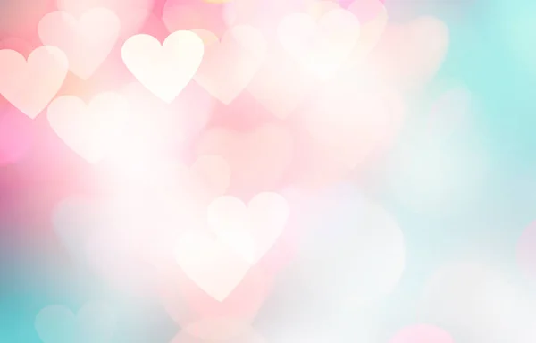 Weiche Verschwommene Herzen Der Hintergrund Von Valentin Romantisches Urlaubsbokeh Glimmende — Stockfoto