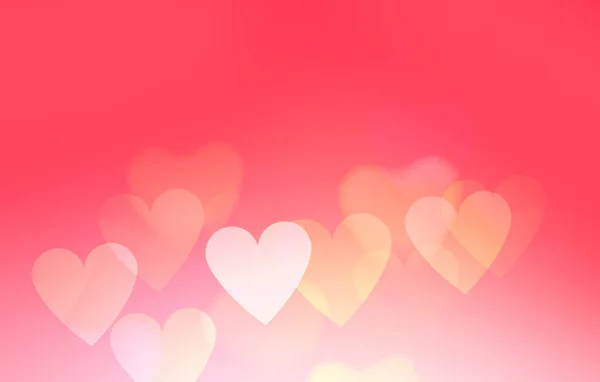 赤いバレンタインの背景には ぼやけた心の質感 ロマンチックな抽象的なボケ 休日の背景 — ストック写真