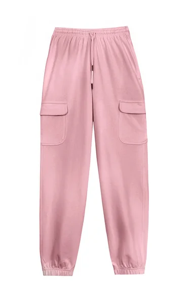 Pink Joggers Pockets Isolated White Trendy Female Sport Pants Women — Stock Photo, Image