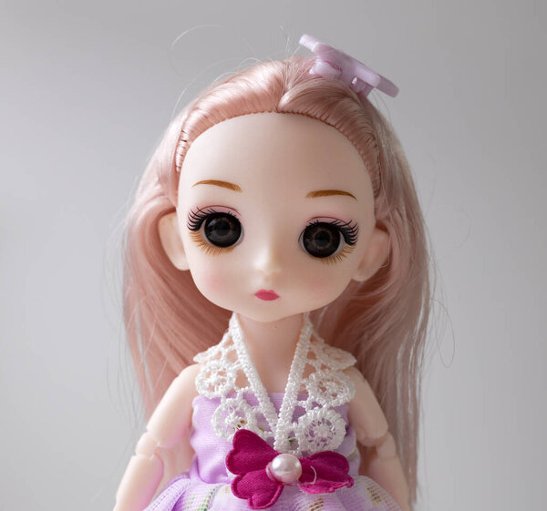 Doll portrait,cute toy. Pretty princess. AI. Artificial person.