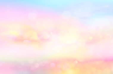 Pembe mavi cennet, gün batımı gökyüzü manzarası. Bulanık yaz arkaplanı. Romantik yumuşak renk dokusu. Tatil için tatil arkaplanı.