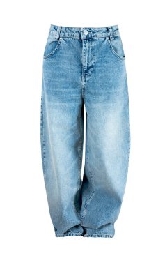 Bol bol bol bol bol bacak kotları beyaz manzarada izole edilmiş, tek bir nesne kesimi. Moda kıyafetleri. Moda kadın pantolonu..