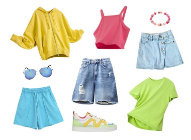 Yaz kadın parlak uçuş kıyafetleri beyaz, kadın moda koleksiyonu. İtiraz ediyorum. Kolleksiyon..