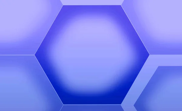 抽象的な背景のためのグラデーションブルーの3D六角形の形状パターン — ストック写真