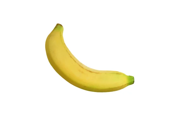 Ένα Δάχτυλο Φρέσκιας Ώριμης Μπανάνας Απομονωμένο Λευκό Φόντο — Φωτογραφία Αρχείου