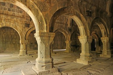 Lori Ermenistan Eyaleti Ortaçağ Sanahin Manastırı 'ndaki Kilise Salonu' nun Çarpıcı İç Kesimi