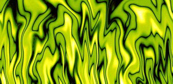 抽象的な背景のためのグラデーション鮮やかな緑の流れ3D液体テクスチャのイラスト — ストック写真