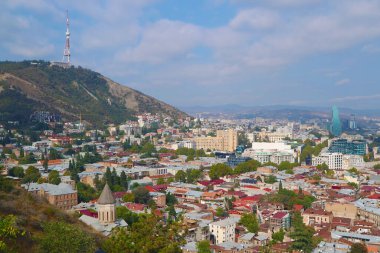 Stunning Aerial View of Downtown Tbilisi, the Capital City of Georgia