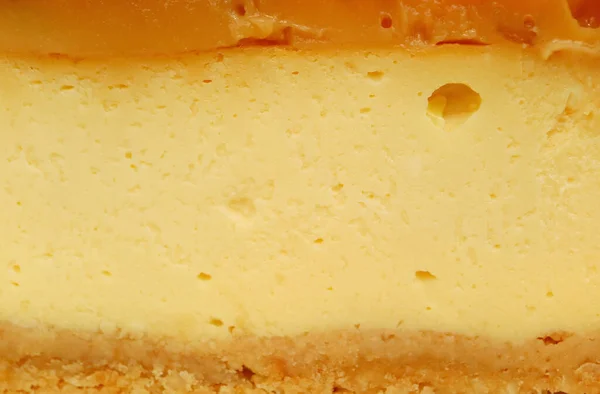 Closeup of Caramel Cheesecake  Creamy Texture for Backdrop or Banner