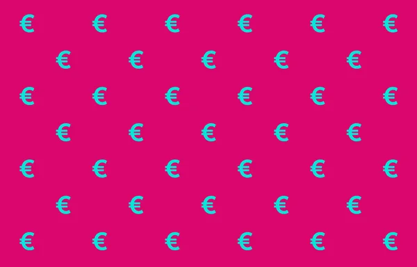 Illustration Motif Cyan Signe Euro Sur Fond Magenta — Photo