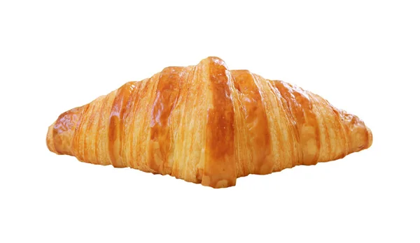 Köstliche Geschwollene Französische Croissant Teigwaren Isoliert Auf Weißem Hintergrund — Stockfoto