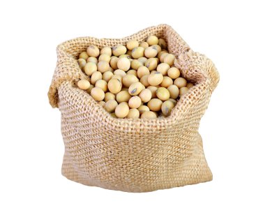 Bez Torbada Kurutulmuş Soya Fasulyesi Şeffaf Arkaplanda, PNG Dosyası