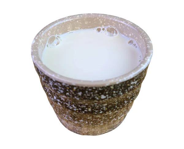 Detailní Záběr Poháru Sójového Mléka Izolovaného Průhledném Pozadí Soubor Png — Stock fotografie