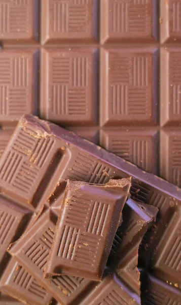 Top View Chocolate Chunks Piled Chocolate Bar — 스톡 사진