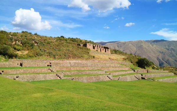 Destacado Complejo Arqueológico Tipon Las Terrazas Agrícolas Incas Riego Por — Foto de Stock